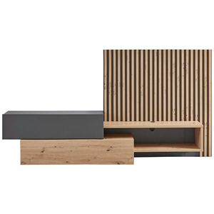 Carryhome OBÝVACIA STENA, sivá, dub artisan vyobraziť