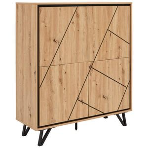 MID.YOU ŠIROKÁ KOMODA, čierna, farba duba, 110/125/40 cm vyobraziť