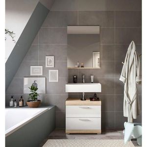 MID.YOU KÚPEĽŇA dub sonoma, biela s vysokým leskom vyobraziť