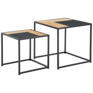 MID.YOU SADA KONFERENČNÝCH STOLÍKOV, prírodná farba, čierna, drevo, kov, kompozitné drevo, 50/40/47/40/50/40 cm vyobraziť