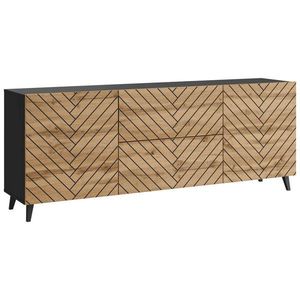 Livetastic NÍZKA KOMODA, čierna, 180/69, 4/39 cm vyobraziť