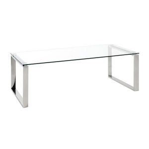KONFERENČNÝ STOLÍK, farba ušľachtilej ocele, kov, sklo, 120/60/40 cm vyobraziť