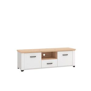 Landscape TV DIEL, biela, dub artisan, 147/48/41 cm vyobraziť