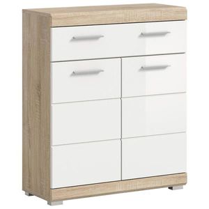 MID.YOU STREDNE VYSOKÁ SKRINKA, farba duba, biela s vysokým leskom, 74/88/31 cm vyobraziť