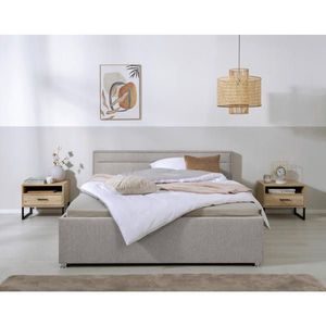 MID.YOU ČALÚNENÁ POSTEĽ, 160/200 cm, svetlosivá vyobraziť