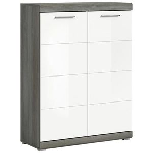 MID.YOU SKRINKA NA TOPÁNKY, tmavosivá, biela s vysokým leskom, 90/120/37 cm vyobraziť