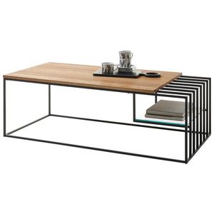 MID.YOU KONFERENČNÝ STOLÍK, čierna, farba duba, drevo, kov, sklo, 120/40/60 cm vyobraziť