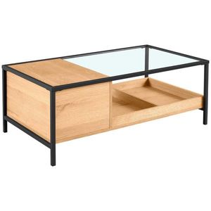 Waldwelt KONFERENČNÝ STOLÍK, číra, prírodná farba, čierna, drevo, kov, sklo, kompozitné drevo, 110/60/40 cm vyobraziť