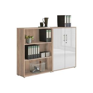 MID.YOU SKRINKA NA DOKUMENTY, dub sonoma, biela s vysokým leskom, 168, 8/113, 6/33 cm vyobraziť