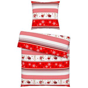 Esposa POSTEĽNÁ BIELIZEŇ, flanel, červená, biela, 135/200 cm vyobraziť