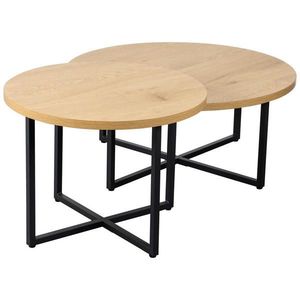 Boxxx SADA KONFERENČNÝCH STOLÍKOV, čierna, farba duba, kov, kompozitné drevo, 60-80/60-80/35-45 cm vyobraziť