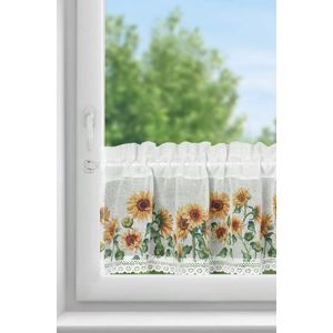 ArtFir Krátka záclona HELIA P | biela/žltá 150 x 30 cm vyobraziť
