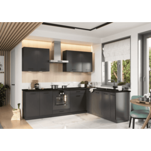 Artstolk Rohová kuchynská linka ANIKA C | 200-260 cm grafit Prevedenie: s pracovnou doskou vyobraziť