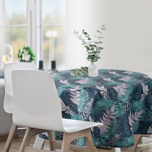 ArtFir Záhradný okrúhly obrus GARDEN 12E | tmavomodrá/tyrkysová 150 cm vyobraziť
