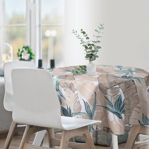 ArtFir Záhradný okrúhly obrus GARDEN 14E | béžová/tyrkysová 150 cm vyobraziť