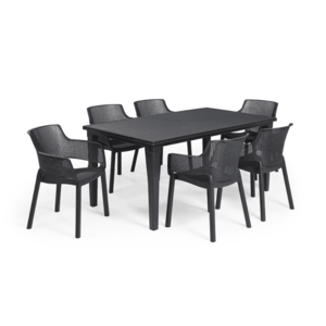 Elvisia Záhradný set CALLIE 6 + 1 | grafit/mierne poškodenie vyobraziť