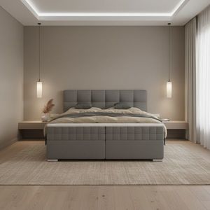 Elvisia Manželská posteľ ALPINA Boxspring | tmavá sivá 180 x 200 cm vyobraziť