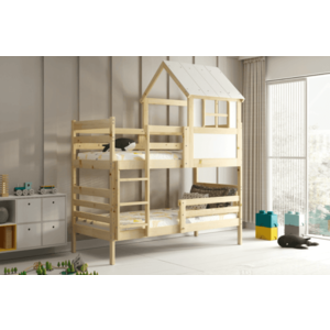 BMS Detská poschodová posteľ ERYK s domčekom | borovica 90 x 190 cm vyobraziť