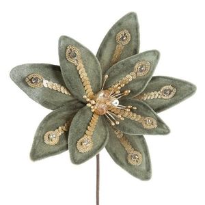 ArtFir Vianočný kvet 285 | mätová/zlatá 15 x 15 cm vyobraziť