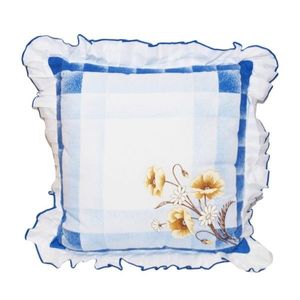 Obliečka na vankúš, Maky s volánom, modrá, 40 x 40 cm vyobraziť