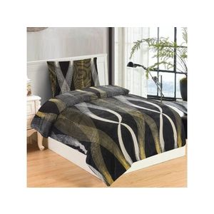 Posteľná bielizeň mikroflanel, Elegance, čiernozlatá vyobraziť