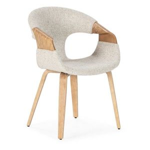 Béžové čalúnené jedálenské kreslá v súprave s podrúčkami 2 ks Elif – MOME vyobraziť