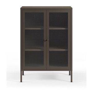 Sivá kovová vitrína 70x100x40 cm Layna – Marckeric vyobraziť