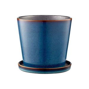 Kameninový obal na kvetináč ø 14 cm Gastro Dark Blue/Black – Bitz vyobraziť