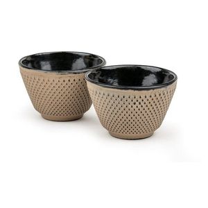 Béžové šálky v súprave 2 ks z liatiny 100 ml Xilin – Bredemeijer vyobraziť