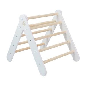 Biely pikler trojuholník z borovicového dreva 60x60x60 cm Montessori - Meowbaby vyobraziť