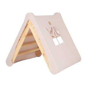 Ružový/v prírodnej farbe pikler trojuholník z borovicového dreva 61x60x60 cm Montessori - Meowbaby vyobraziť