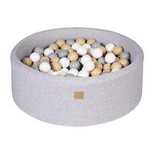 Šedý menčestrový bazénik s loptičkami ø 90x30 cm Montessori - Meowbaby vyobraziť