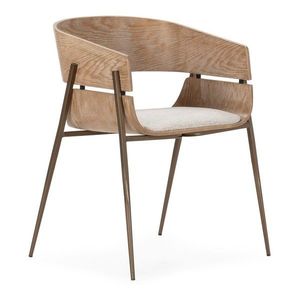 Čalúnené jedálenské kreslá v súprave s podrúčkami 2 ks v prírodnej farbe Naia – MOME vyobraziť