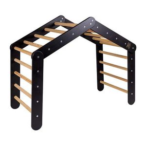 Čierny pikler trojuholník z borovicového dreva 61x112x94 cm Montessori – Meowbaby vyobraziť