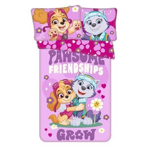 Ružová bavlnená detská obliečka do postieľky 100x135 cm Paw Patrol "Pawsome friendships grow" – Jerry Fabrics vyobraziť