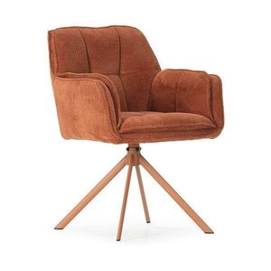 Terakotové čalúnené jedálenské kreslá v súprave 2 ks Keiko – Marckeric vyobraziť