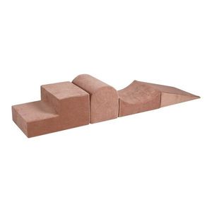 Béžové zamatové penové ihrisko 45x193x30 cm Montessori – Meowbaby vyobraziť