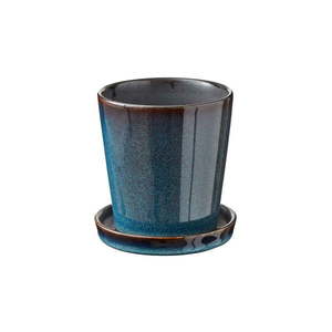 Kameninový obal na kvetináč ø 10 cm Gastro Dark Blue/Black – Bitz vyobraziť