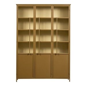 Kovová vitrína v horčicovej farbe 140x200x44 cm Exhibit – WOOOD vyobraziť