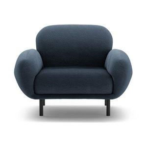 Tmavomodré kreslo z textílie buklé Poppy – Micadoni vyobraziť