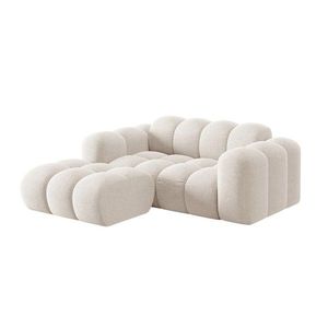 Krémovobiela ženilková rohová pohovka (ľavý roh/s leňoškou) Treno – Cosmopolitan Design vyobraziť