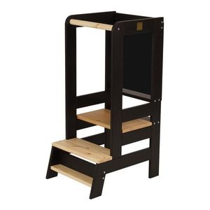 Čierna/v prírodnej farbe učiaca veža z borovicového dreva Montessori – Meowbaby vyobraziť