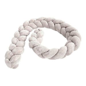 Krémový menčestrový mantinel do postieľky 300 cm – Meowbaby vyobraziť