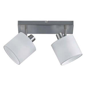 Biele/sivé stropné svietidlo s textilným tienidlom ø 12 cm Tommy – Trio vyobraziť