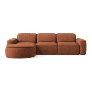 Terakotová ženilková rohová pohovka (ľavý roh/s leňoškou) Omao – Makamii vyobraziť