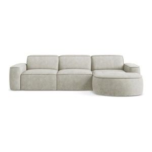 Krémovobiela ženilková rohová pohovka (pravý roh/s leňoškou) Omao – Makamii vyobraziť