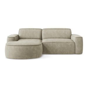 Béžová ženilková rohová pohovka (ľavý roh/s leňoškou) Omao – Makamii vyobraziť