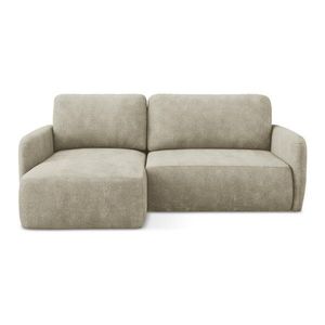 Béžová ženilková rozkladacia/s úložným priestorom rohová pohovka (ľavý roh/s leňoškou) Lilo – Makamii vyobraziť