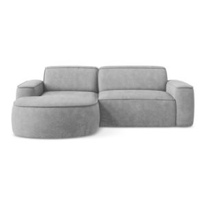 Svetlosivá ženilková rohová pohovka (ľavý roh/s leňoškou) Omao – Makamii vyobraziť