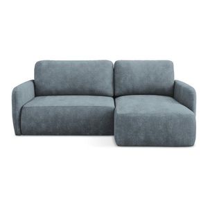 Sivomodrá ženilková rozkladacia/s úložným priestorom rohová pohovka (pravý roh/s leňoškou) Lilo – Makamii vyobraziť